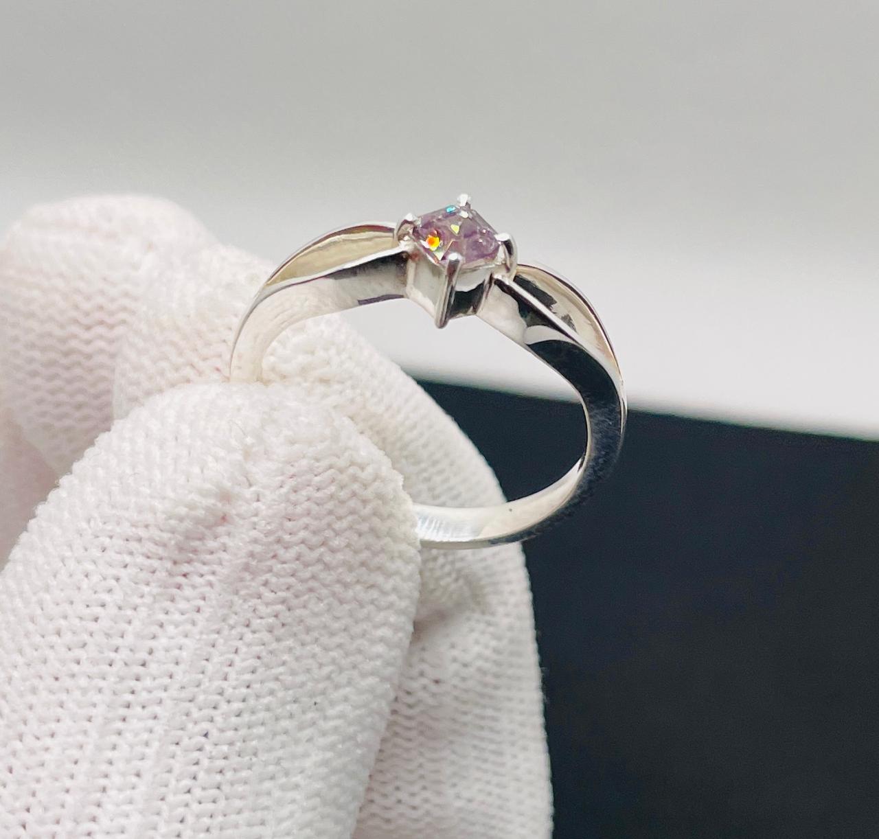 silver ring with natural spinal stone