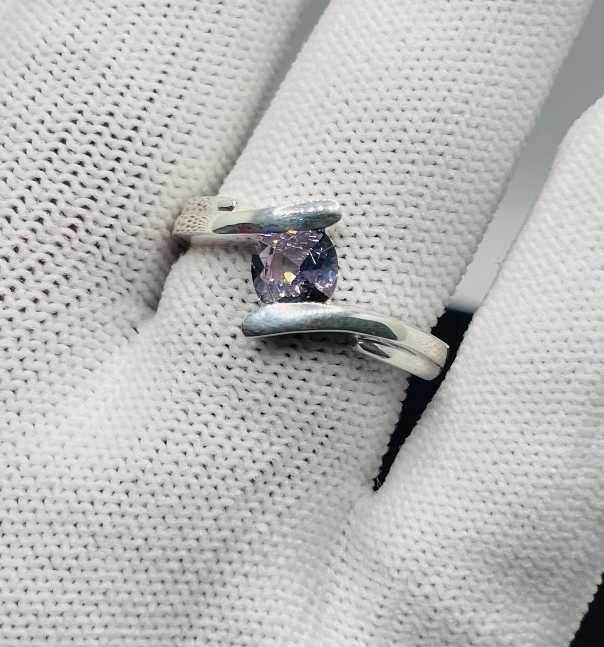 silver ring with natural spinal stone