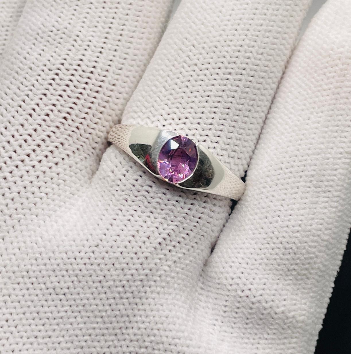 silver ring with natural spinal stone